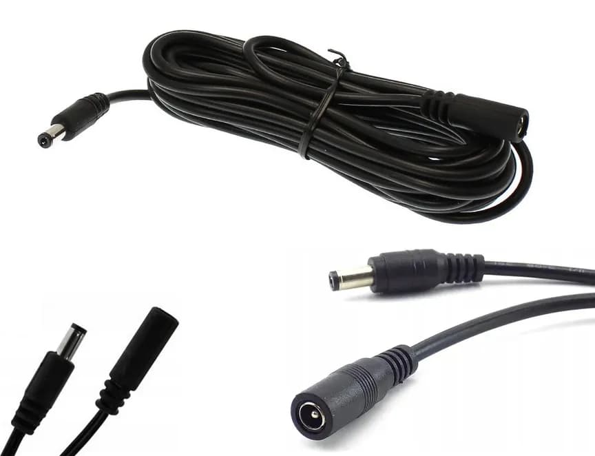 Kabel DC 5,5 mm / 2,1 mm 5 m – jak dobrać odpowiedni przedłużacz zasilania do kamer, LED i elektroniki