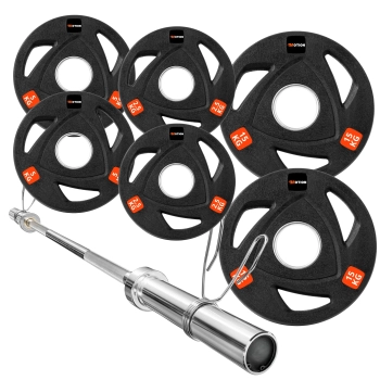 zestaw sztanga gryf obciążenia duży zestaw motion