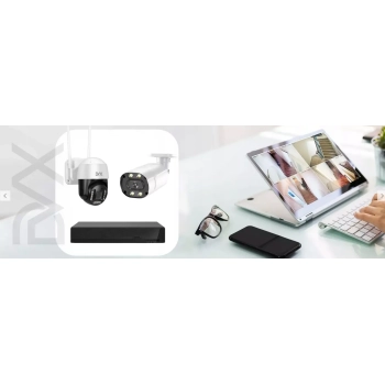 Zestaw do monitoringu w domu firmie 4x kamera 5mpx 2K MT5 DVX rejestrator NVR dysk 1TB